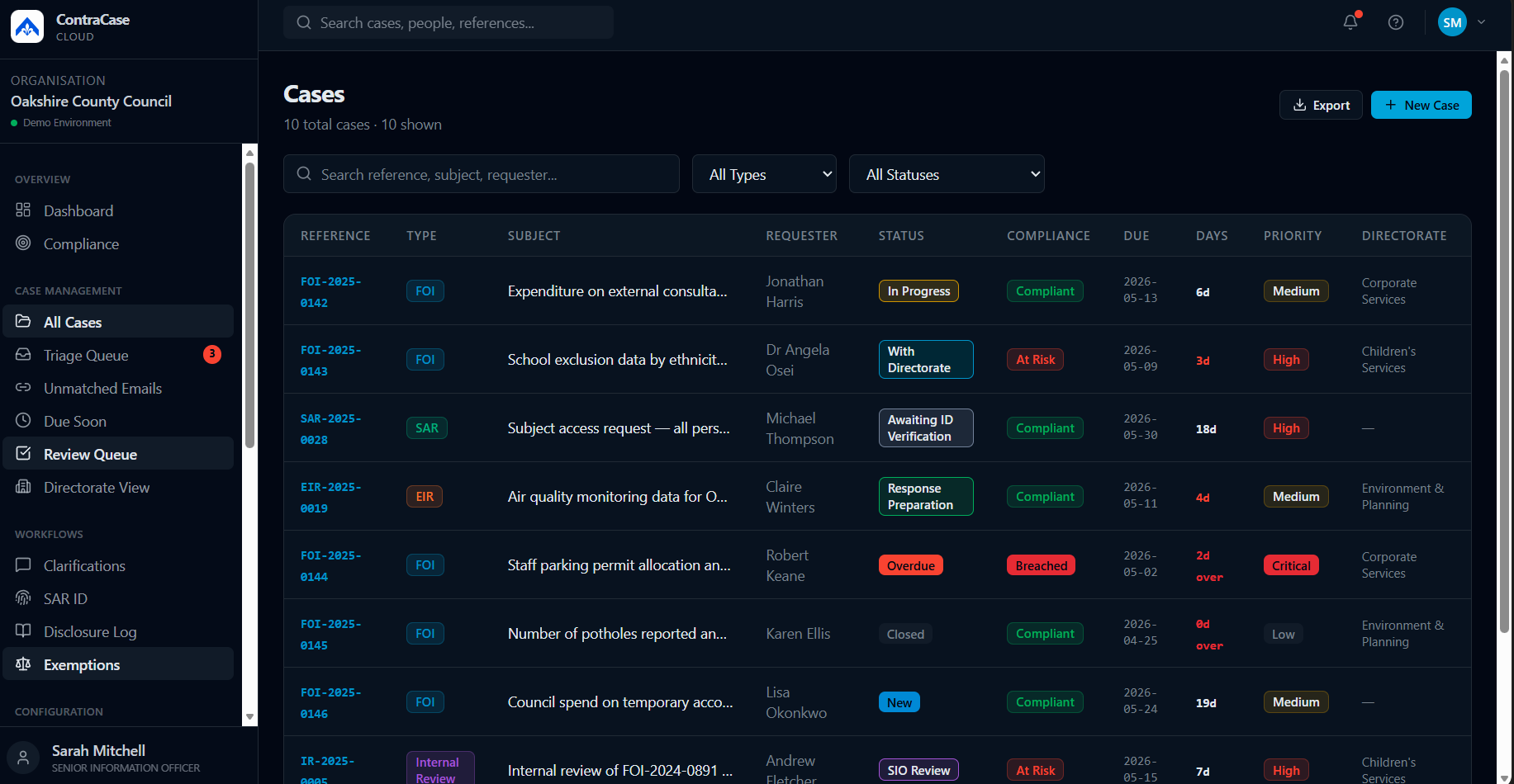 Case Register & Tracking